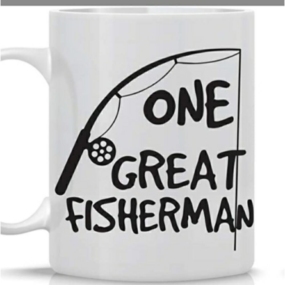 MugsBySandy, Coffee mug 15 oz, Pair of mugs, great fisherman & Best catch